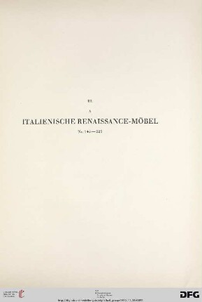 Italienische Renaissance-Möbel (Nr. 145-223)