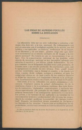 Las ideas de Alfredo Fouillée sobre la educación - (Conclusión)