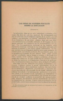 Las ideas de Alfredo Fouillée sobre la educación - (Conclusión)