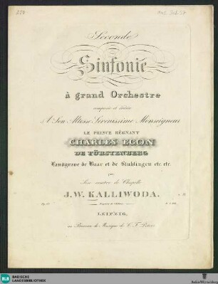 Seconde Sinfonie à grand orchestre : Op. 17