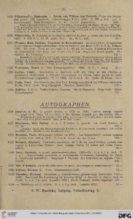 Autographen (Nr. 1026 - 1048)