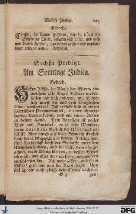 Sechste Predigt. Am Sonntage Judica.