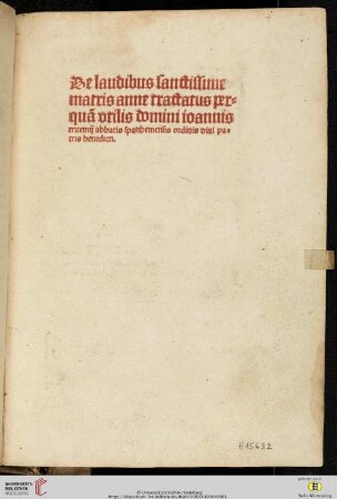 De laudibus sanctissimae Annae.