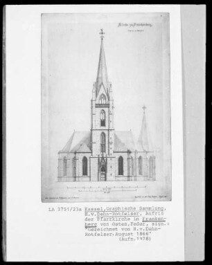 Die Pfarrkirche in Frankenberg von Osten