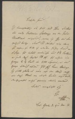 Christoph Friedrich Otto, Brief