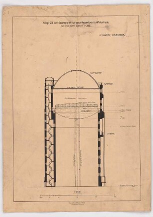 Wasserturm Winterhude, Hamburg: Anlage C2: Vertikalschnitt 1:200