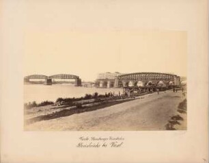 Venlo-Hamburger Eisenbahn. Rheinbrücke, Wesel: Errichtung der Strombrücke