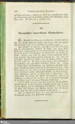 20. Vermischte interessante Nachrichten