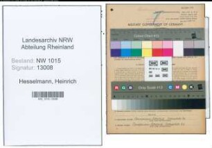 Entnazifizierung Heinrich Hesselmann , geb. 02.10.1894 (Postbeamter)