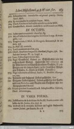 [Libri] In Octavo