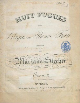 Huit fugues pour l'orgue ou piano-forte ; oeuvre 7