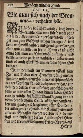 Cap. IX. Wei man sich nach der Bronnen-Cur verhalten solle