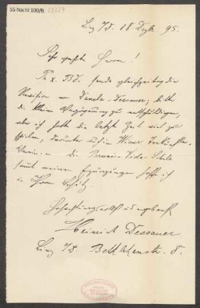 Brief an B. Schott's Söhne : 18.12.1895