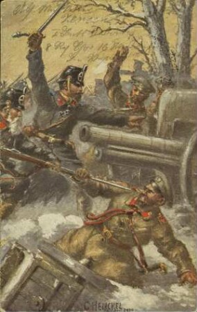 Deutscher Landsturm erobert russisches Geschütz [R]