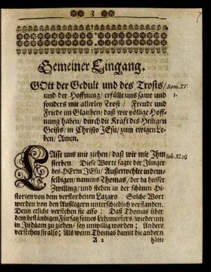 Gemeiner Eingang.