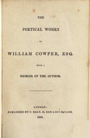 The poetical works of William Cowper
