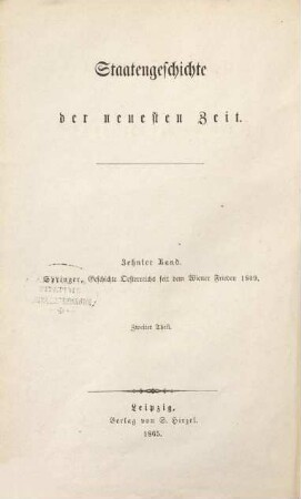 Geschichte Oesterreichs seit dem Wiener Frieden 1809, 2. Die Österreichische Revolution