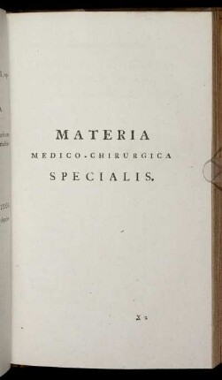 Materia Medico-Chirurgica Specialis.