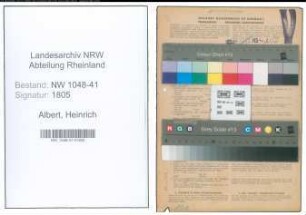 Entnazifizierung Heinrich Albert , geb. 16.05.1901 (Bahnpolizist)