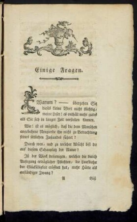 Einige Fragen.