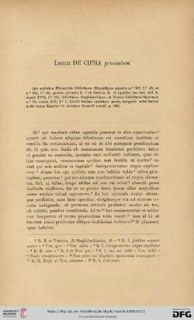 De cifra prooemium