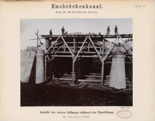 Dortmund-Ems-Kanal Kanalbrücke über die Ems: Einwölbung der ersten Öffnung