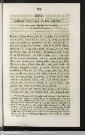 XVII. Praktische Erfahrungen bei dem Maisbau
