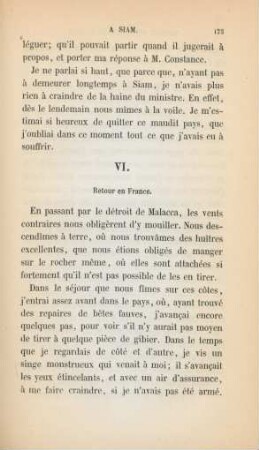 VI. Retour en France