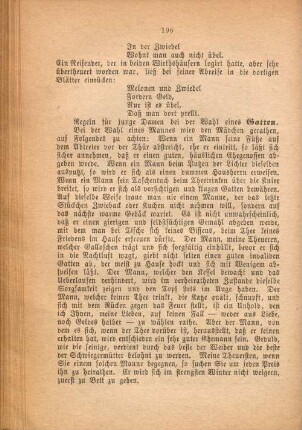 Regeln für junge Damen bei der Wahl eines Gatten.
