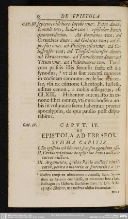 Caput IV. De Epistola Ab Ebraeos