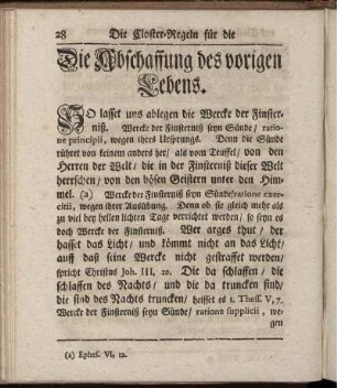 Die Abschaffung des vorigen Lebens.