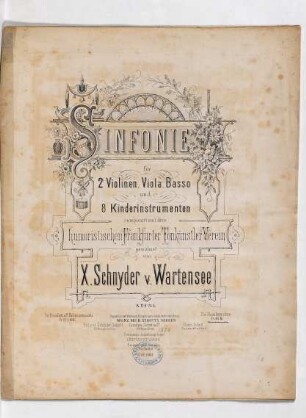 Sinfonie für 2 Violinen, Viola, Basso und 8 Kinderinstrumenten