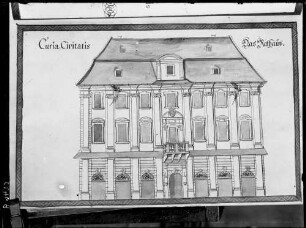 Heidelberg Aus Thesaurus Palatinus Zeichnung - Curia Civitatis - Das Rathaus