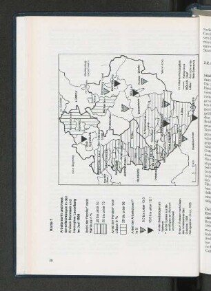 Karte 1 Arbeitsmarkt und Pendlerverflechtungen in den Kreisen Stormarn und Herzogtum Lauenburg im Juni 1996