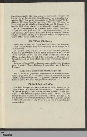 Die Württ. Divisionen