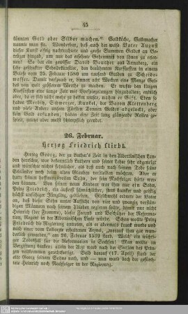 26. Februar. Herzog Friedrich stirbt