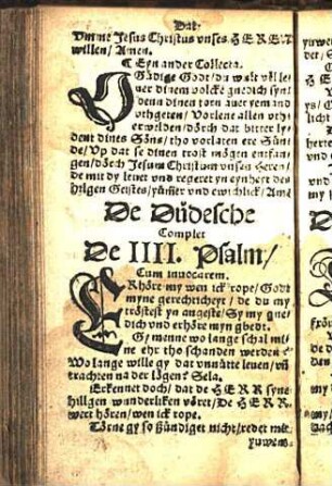 De Düdesche Complet De IIII. Psalm / Cum inuocarem.
