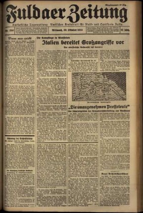 Erste Ausgabe vom Mittwoch, den 30. Oktober 1935.
