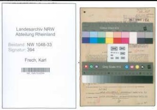 Entnazifizierung Karl Frech , geb. 22.01.1896 (Lehrer)