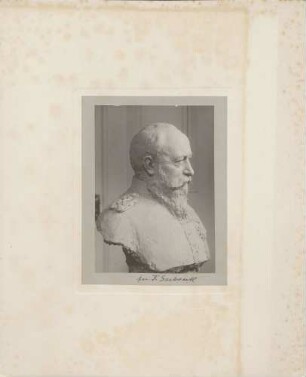 Porträtbüste Großherzog Friedrichs I., im Profil, wohl Gips-Bozzetto.