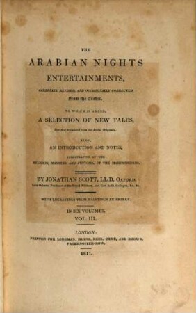 The arabian nights entertainments. 3