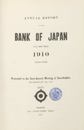 1910: Annual report