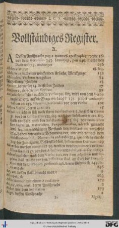 Vollständiges Register.