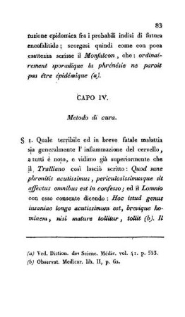 Capo IV. Metodo di cura.