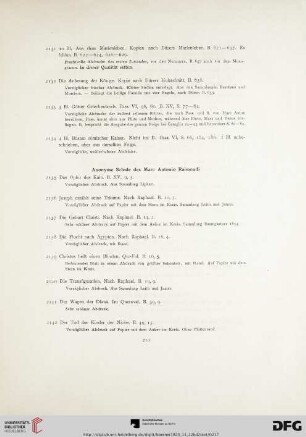 Anonyme Schule des Marc Antonio Raimondi (Nr. 2135-2153)