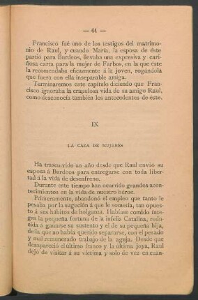 IX - La caza de mujeres