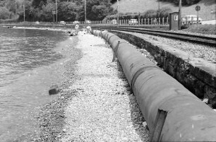 Bregenz: Pipelineverlegung am Ufer des Bodensees bei Bregenz