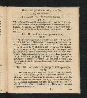 Brevis Indigitatio eorum quae in his paginis habentur.