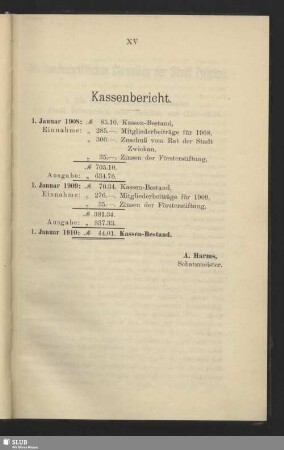 Kassenbericht