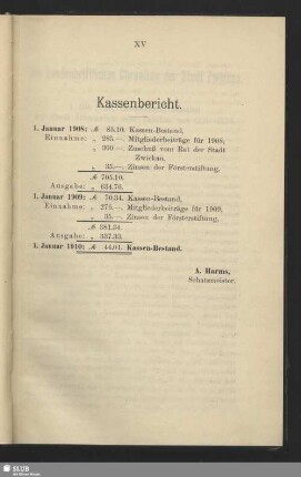 Kassenbericht